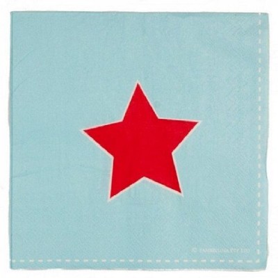 Guardanapos Azuis com Estrela Vermelha