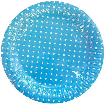 Prato Azul Bolinhas Brancas