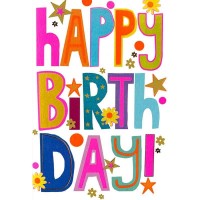Postal Happy Birthday Neon