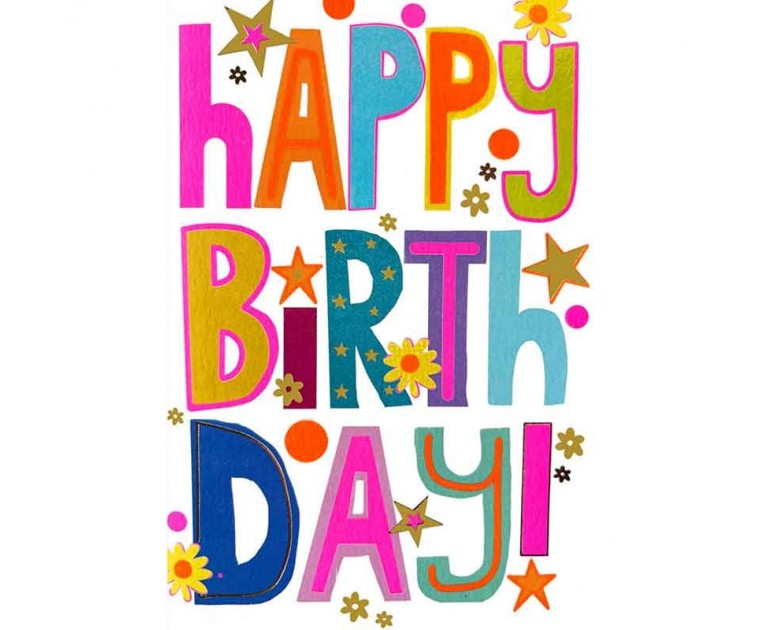 Postal Happy Birthday Neon