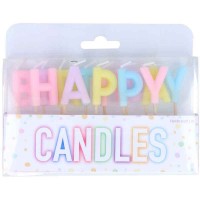 Velas Happy Birthday Cores Pastel 