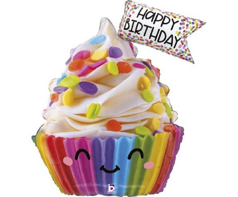 Balão Cup Cake Happy Birthday