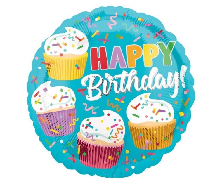 Balão Cup Cakes Happy Birthday