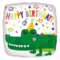Balão Foil Crocodilo Happy Birthday