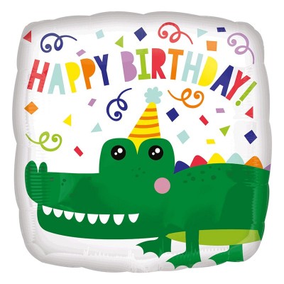 Balão Foil Crocodilo Happy Birthday