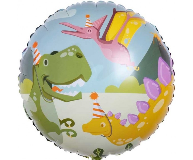 Balão Foil Festa Dinossauros 45 cms