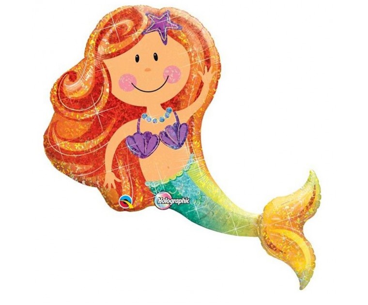 Balão Foil Glitter Sereia 97 cms Balão Foil Glitter Sereia 97 cms