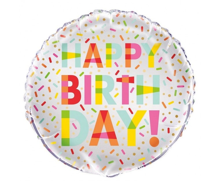 Balão Foil Happy Birthday Donuts