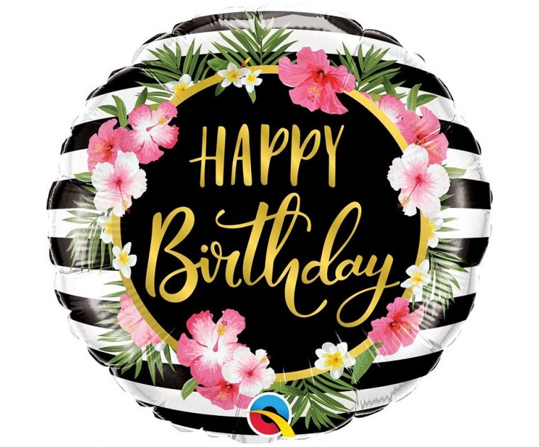 Balão Happy Birthday Hibiscus