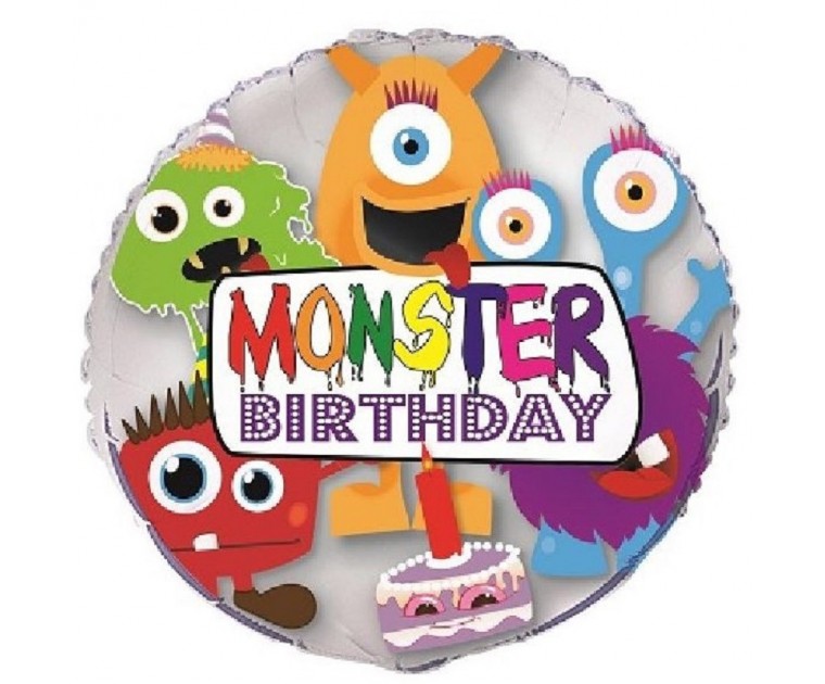 Balão Foil Happy Birthday Monsters Birthday