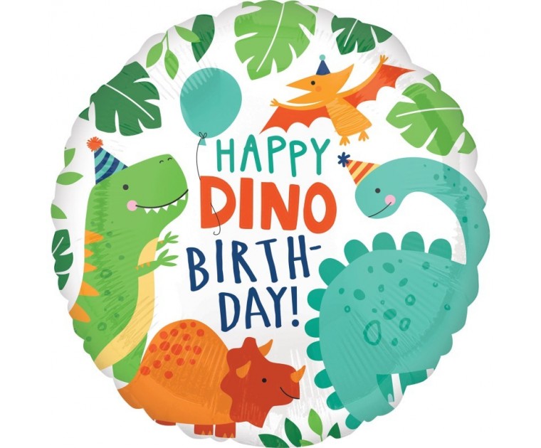 Balão Foil HAPPY DINO BIRTHDAY