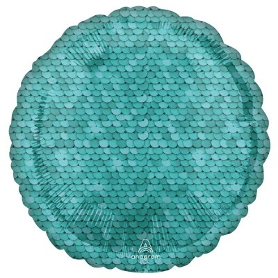 Balão Foil LANTEJOULAS/ ESCAMAS Azul Oceano