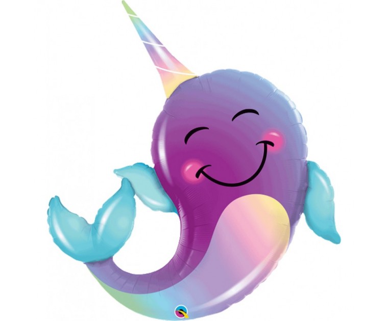Balão Foil Narwhal Unicórnio 1m