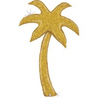 Balão Foil Palmeira Glitter Dourada 