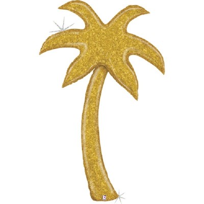 Balão Foil Palmeira Glitter Dourada 