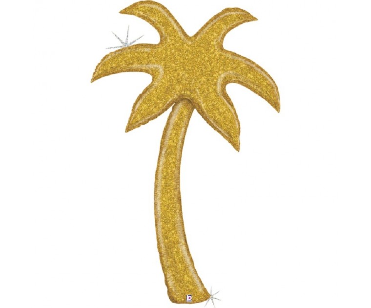 Balão Foil Palmeira Glitter Dourada 
