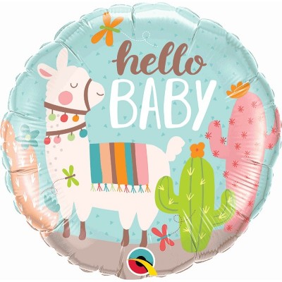 Balão Hello Baby Lama e Cactus