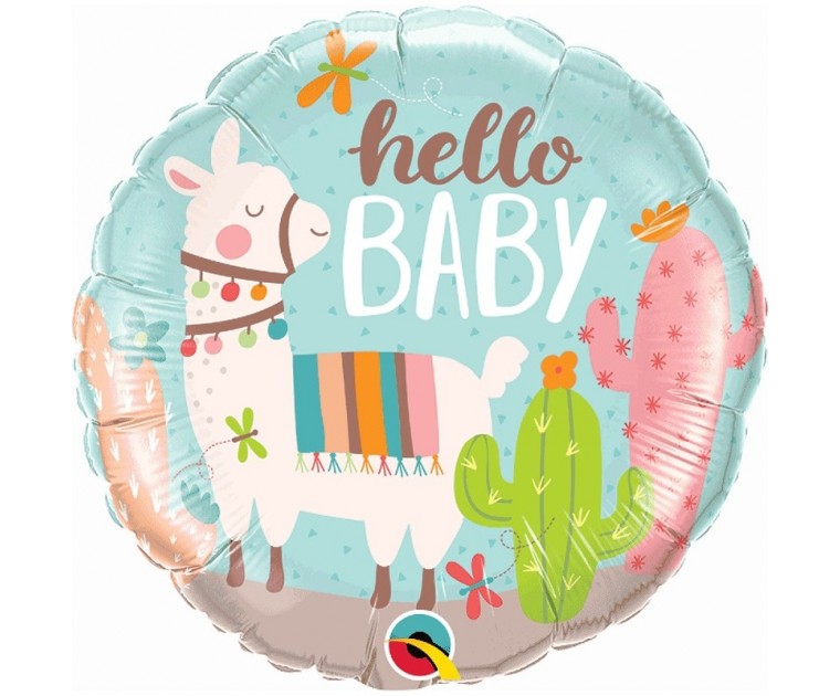 Balão Hello Baby Lama e Cactus