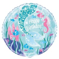 Balão Happy Birthday Sereias