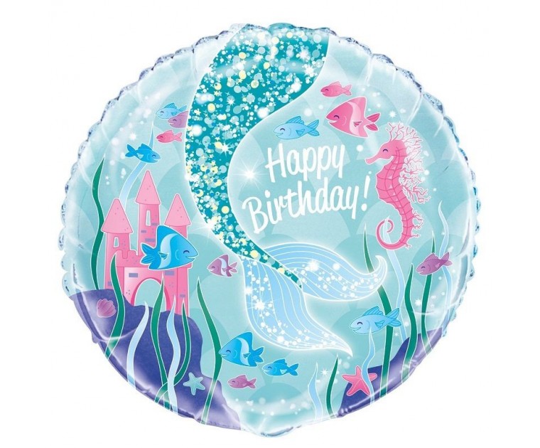 Balão Happy Birthday Sereias