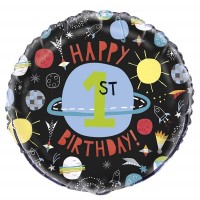 Balão Foil Tema Espaço 1º Aniversário