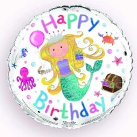 Balão Happy Birthday Sereia