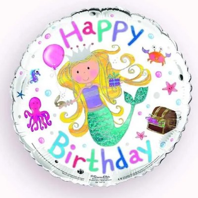 Balão Happy Birthday Sereia