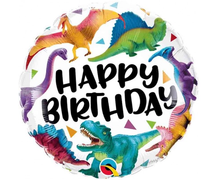 Balão Happy Birthday Dinossauros