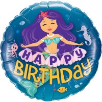 Balão Happy Birthday Sereias 46 cms
