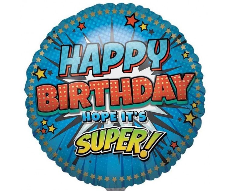 Balão Happy Birthday Super Heróis 79cms