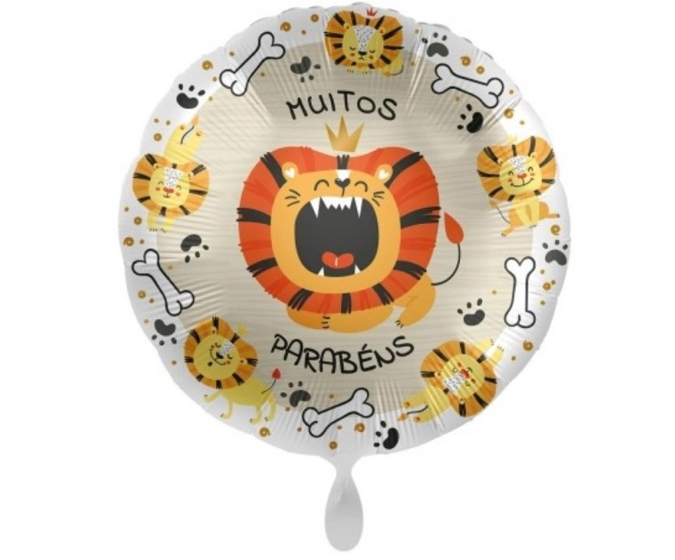 Balão Leão Muitos Parabéns