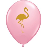 Balão Rosa Flamingo Dourado**