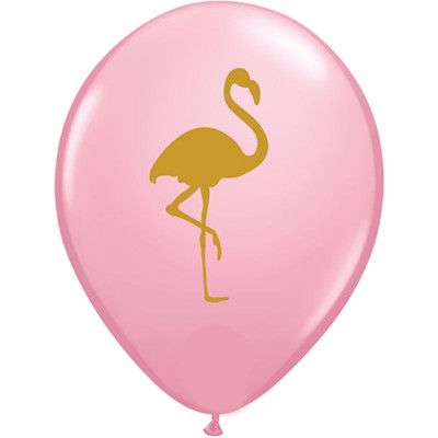 25 Balões Rosa Flamingo Dourado