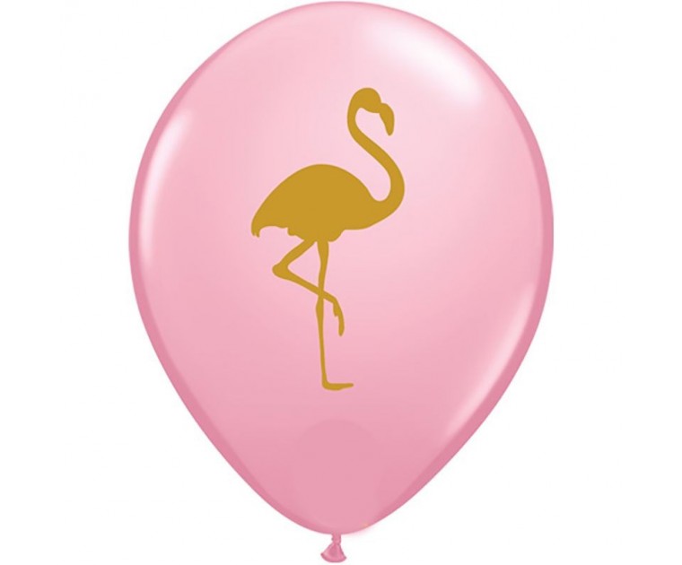 25 Balões Rosa Flamingo Dourado