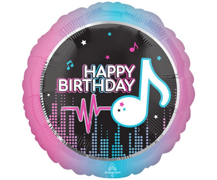 Balão TIKTOK Happy Birthday 45 cms