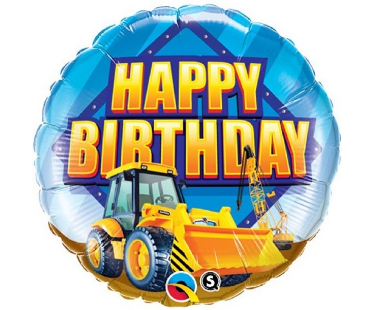 Balão Trator Escavador Happy Birthday