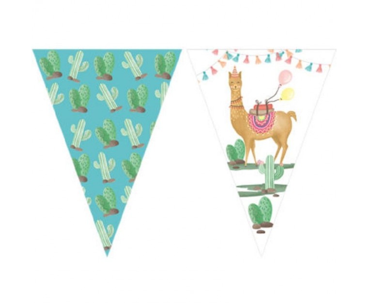  Bandeira Triangular Lamas e Cactos