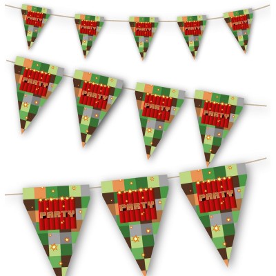 Bandeirolas Triangulares Minecraft Party