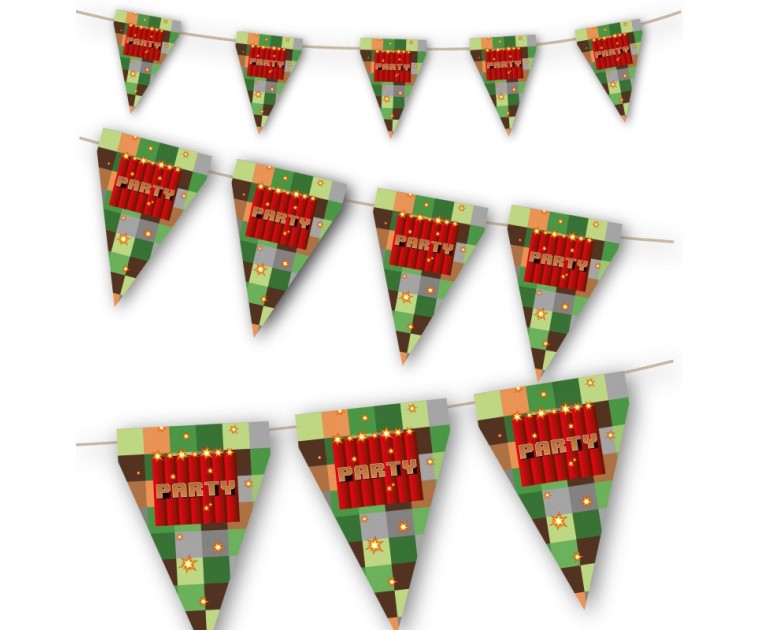 Bandeirolas Triangulares Minecraft Party