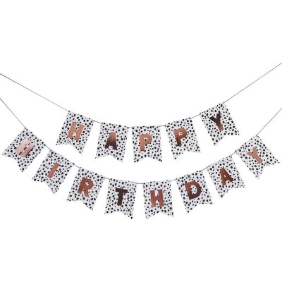 Banner Dalmata Happy Birthday Rose Gold