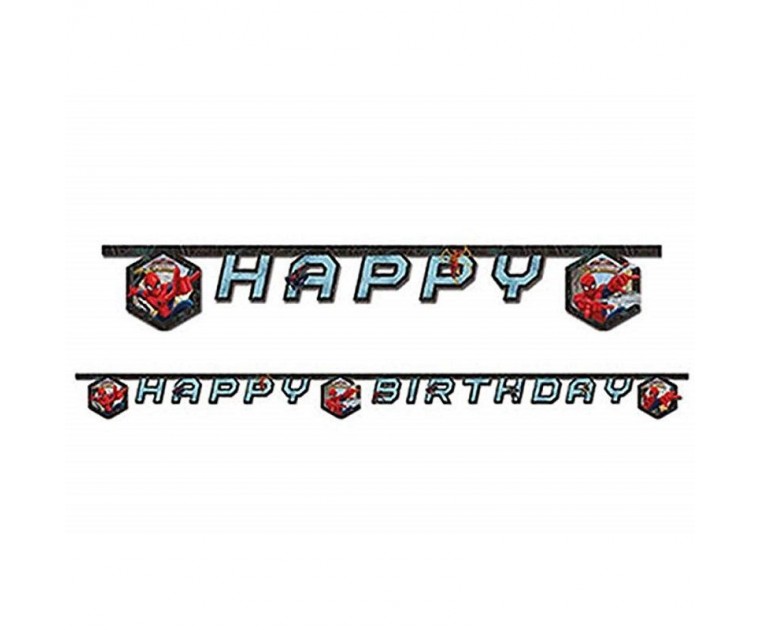 Banner Happy Birthday Spiderman