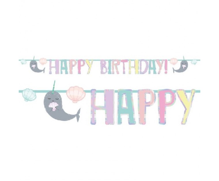 Banner NARWHAL Happy Birthday