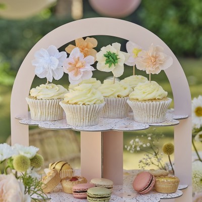 Toppers Cup Cakes Flor de papel de seda