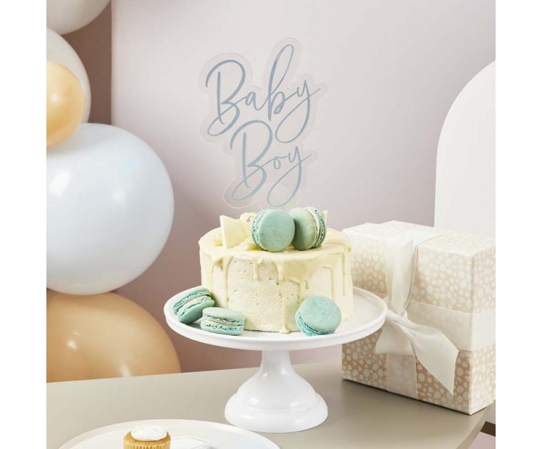 Cake Topper Acrílico Baby Boy Azul