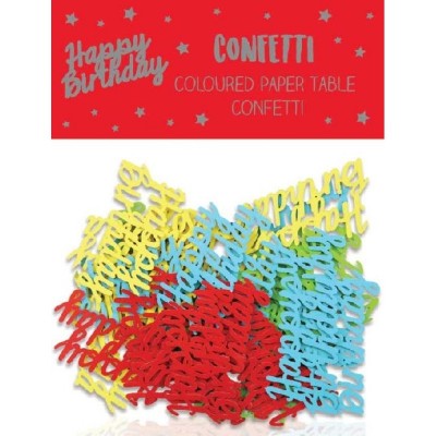 Confetis de Mesa Happy Birthday Coloridos