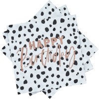 Guardanapos Dalmata Happy Birthday Rose Gold