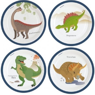Conj. 8 Pratos 4 Happy Dinossauro