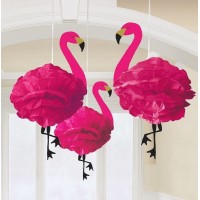 Conjunto 3 Pom Pom Flamingo