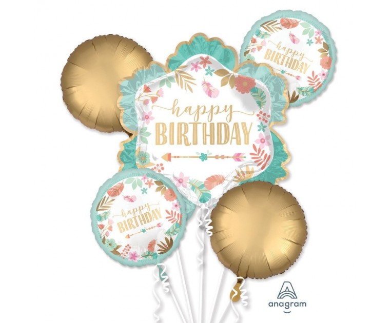 Conjunto Balões Happy Birthday Boho