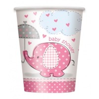 Copos Baby Shower Elefante Rosa